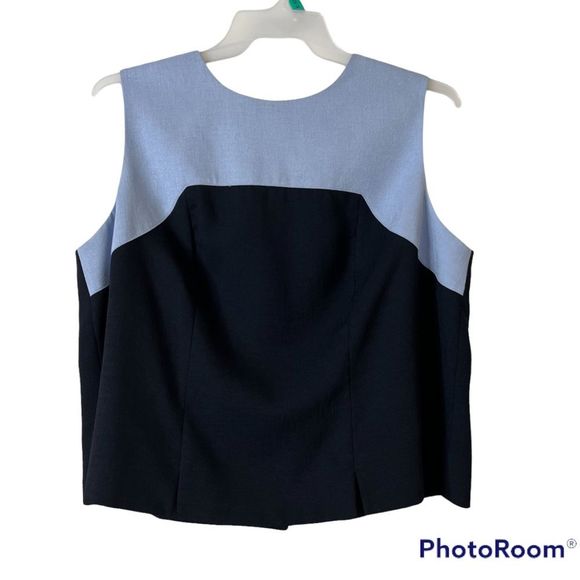 Lord & Taylor Tops - Lord & Taylor Navy Blue Sleeveless Button Down Back Top Plus Size 20W